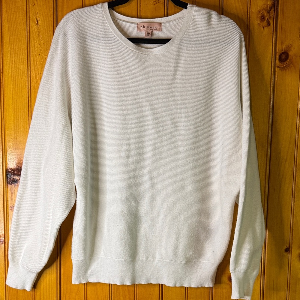 Philosophy Cream Textured Crewneck Sweater